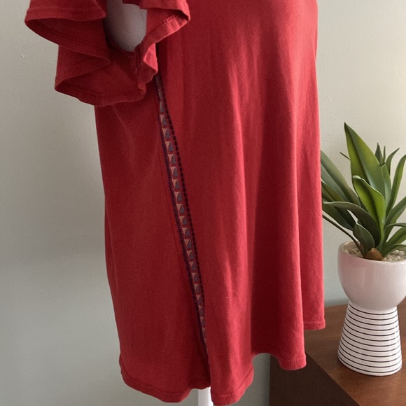 Anthropologie Dolan Left Coast Melinda Embroidered Flutter Sleeve Tee EU… - Picture 6 of 11